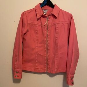 Cabi | Pink Western Zip Jean Jacket #254 | M